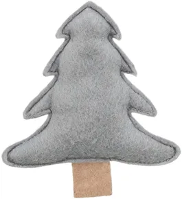 Weihnachtsbaum mit Katzenminze, 10,5 cm, Filz, grau